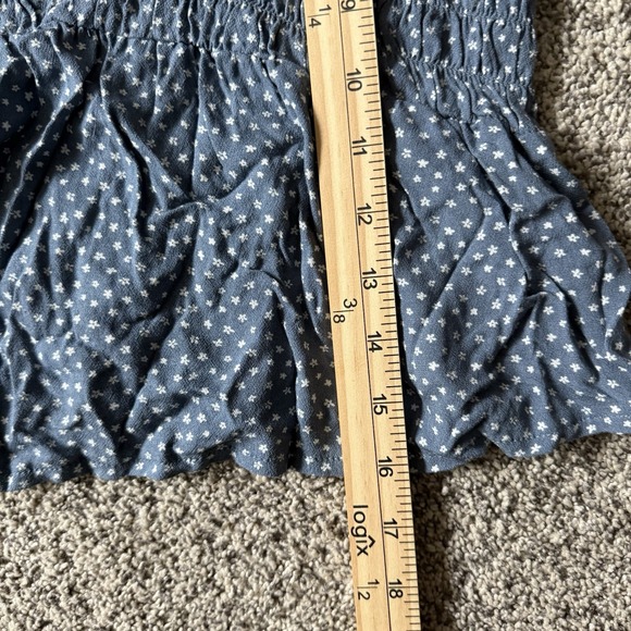 Pacsun L.A Hearts Blue Floral Babydoll Cropped Top Women's Medium - Picture 6 of 7